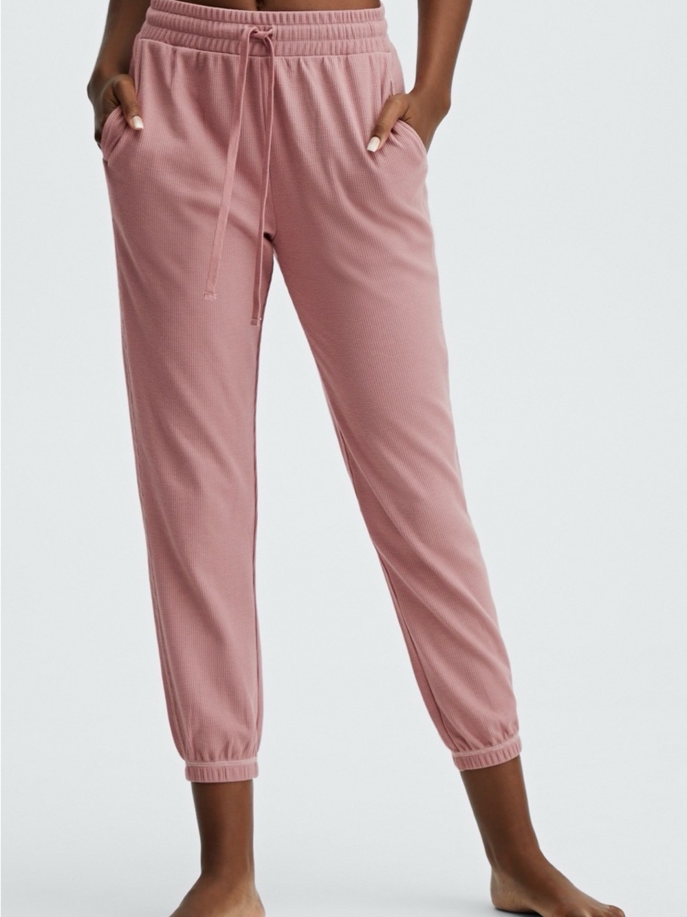 Fabletics Ribbed Drawstring Joggers - Rose